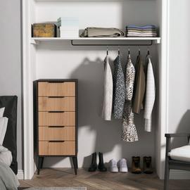 Livara Bergen 5 Drawer Tallboy - Dark Grey