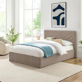 Argos Home Luca Double End Lift Ottoman Bed - Latte