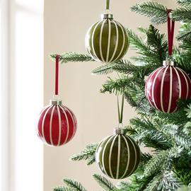 Argos Home Pack of 4 Glass Christmas Bauble - Multicolour