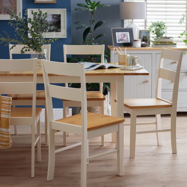 Argos white dining table and online chairs