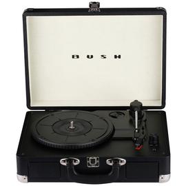 Bush Classic Retro Portable Case Record Player - Black