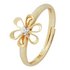 Revere Kid's 9ct Gold Cubic Zirconia Flower Adjustable Ring