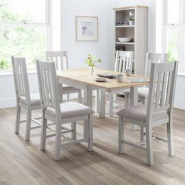 Julian Bowen Richmond Ext Grey Dining Table & 6 Grey Chairs