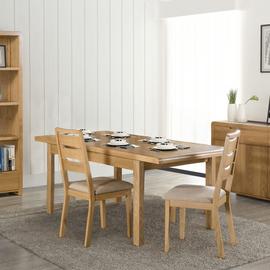 Julian Bowen Curve Pair of 2 Oak Dining Chairs - Natural