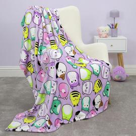 Squishmallows Squad Fleece Throw - Lilac - 100x150cm