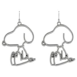 Peanuts Silver Plated Hollow Snoopy Drop Earrings