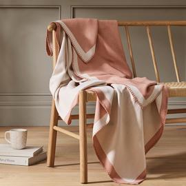 Habitat Blanket Stitch Throw - Plaster Pink - 125x150cm