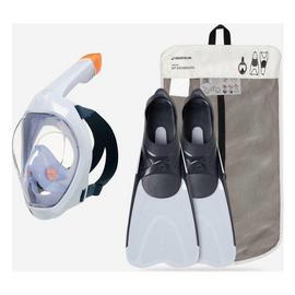Decathlon Easybreath Mask and Fins Snorkelling Set UK 8-8.5