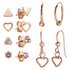 Revere 9ct Rose Gold Plated Mix Set of Earrings Set of 6