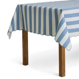 Habitat Wavy Wipe Clean Tablecloth - Blue & White