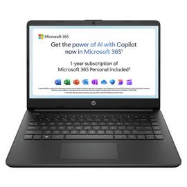 HP 14s-dq0007na 14in N4120 4GB 64GB Laptop - Black