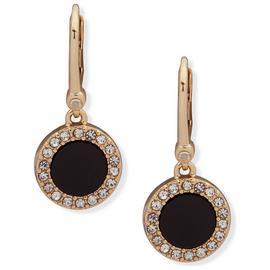 DKNY Crystal Set Gold and Black Colour Drop Earrings