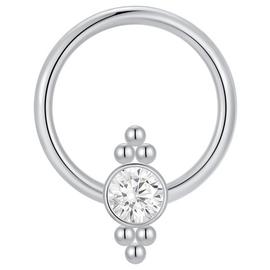 With Bling Titanium Cubic Zirconia Full Cluster Daith Hoop