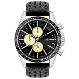 Spirit Men's Black Sunray Dial Black Strap Watch