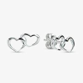 Revere Sterling Silver Double Heart Stud Earrings
