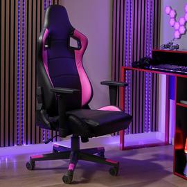 Argos Home Veda Faux Leather Gaming Chair - Pink