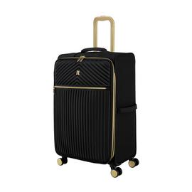IT Luggage 8 Wheel Soft Suitcase - Black