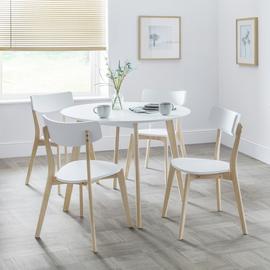 Julian Bowen Casa White Dining Table And 4 White Chairs