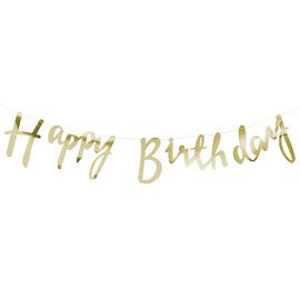 Ginger Ray Gold Happy Birthday Bunting