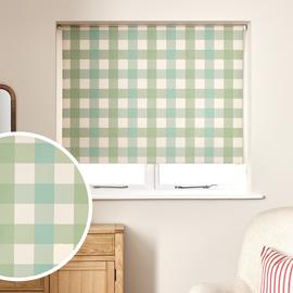 Argos Home Check Blackout Green Roller Blind