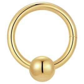 With Bling Titanium Gold PVD Coating Hoop Earring