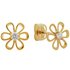 Revere Kid's 9ct Gold Cubic Zirconia Flower Stud Earrings