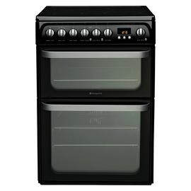 Hotpoint HUE61KS 60cm Double Oven Electric Cooker - Black