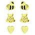 Disney Pooh Bear 9ct Gold Plated SS Set of 3 Stud Earrings