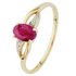 Revere 9ct Yellow Gold Oval Ruby and Diamond Accent Ring