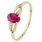 Revere 9ct Yellow Gold Oval Ruby and Diamond Accent Ring
