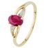 Revere 9ct Yellow Gold Oval Ruby and Diamond Accent Ring