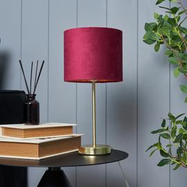 BHS Vera Velvet Steel Table Lamp