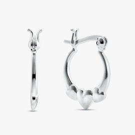 Revere Sterling Silver Triple Heart Creole Hoop Earrings