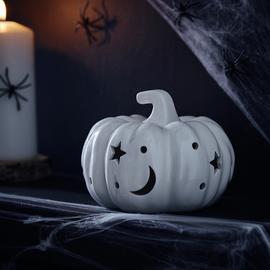 Argos Home Moon & Star Ceramic Pumpkin Halloween Decoration