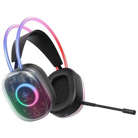 Deltaco DH230 Wired Semi-Transparent PC Headset - Black