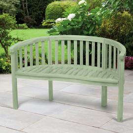 Greenhurst Banana 2 Seater Wooden Garden Bench - Sage Green