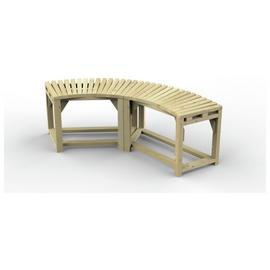Forest Garden 2 Seater Wooden Garden Firepit Bench - Natural
