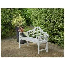 Greenhurst Lutyens 2 Seater Wood Garden Bench - White