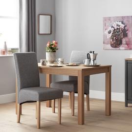 Argos Home Pair of Midback Skirt Tweed Fabric Dining Chairs