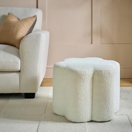Argos Home Daisy Boucle Footstool - White