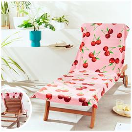 Catherine Lansfield Cherry Print Beach Towel - Pink