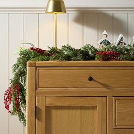 Habitat Cedar with Red Berry Christmas Garland