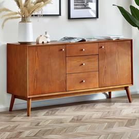 Julian Bowen Lowry 2 Door 3 Drawer Sideboard - Brown