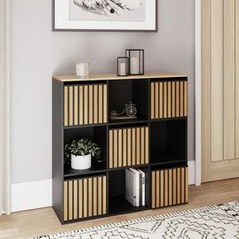 GFW Kube 9 Cube Storage Unit - Black & Oak