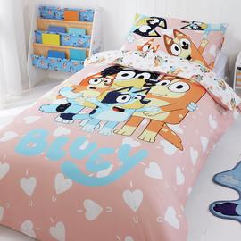 Bluey Cotton Hearts Pink Kids Bedding Set