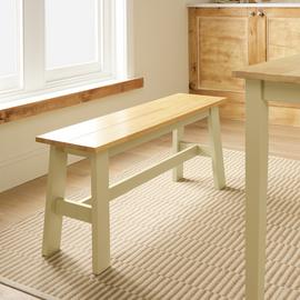 Argos Home Chicago Solid Wood Dining Bench - Cream