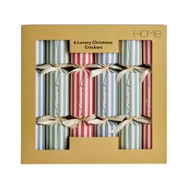 Argos Home Pack of 6 Luxury Striped Christmas Cracker