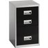 Pierre Henry 3 Drawer Combi Filing Cabinet - Silveru002FBlack