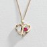 Moon & Back Gold Plated Silver Created Ruby & CZ Mum Pendant