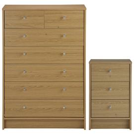 Argos Home Malibu Bedside Table & 5+2 Drawer Chest Set